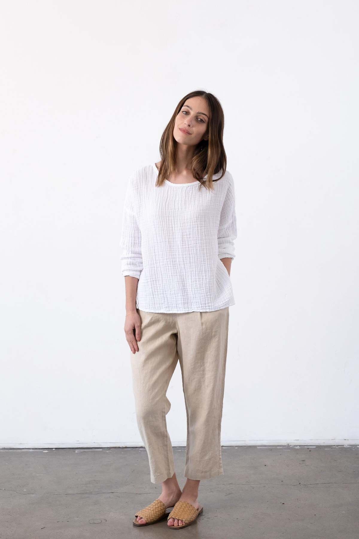 It Is Well | Short Sleeve Gauze Top in Indigo