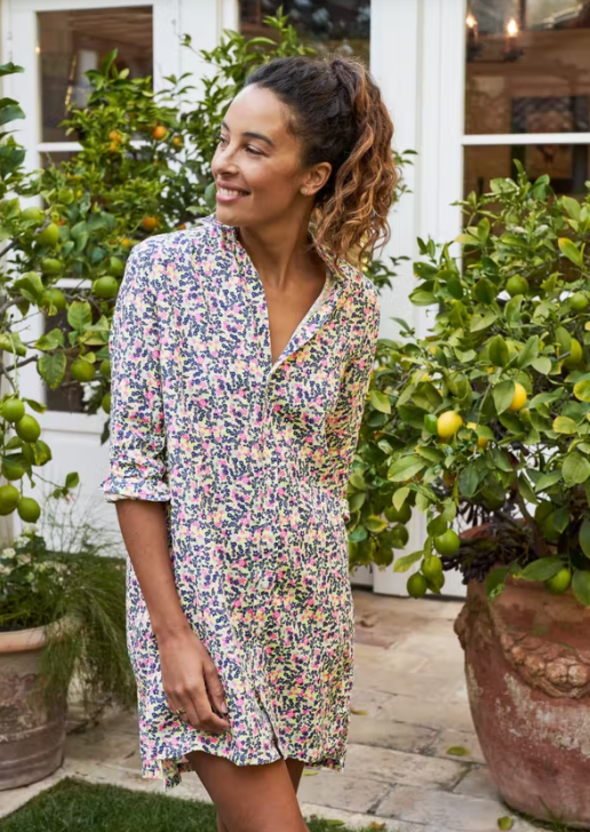 chinese dress ladies Linen V neck dress main image 0