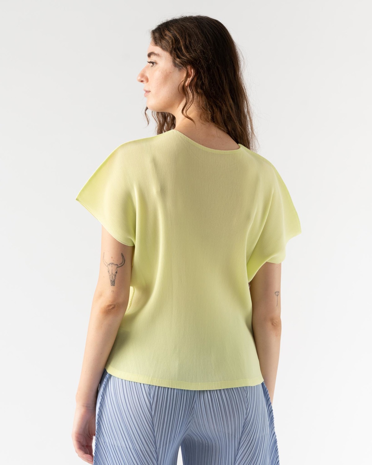 Pleats Please Issey Miyake Mist June top - Lime Green | Garmentory