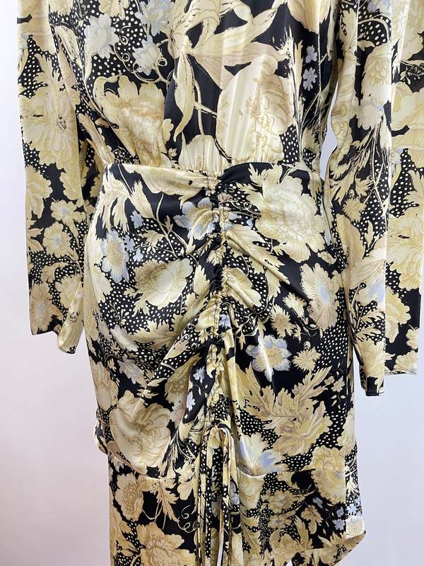 Rebecca Taylor Silk Gold Leaf Dress - Yellow/Green