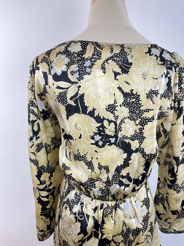 rebecca taylor gold leaf dress Rebecca Taylor Silk Gold Leaf Dress