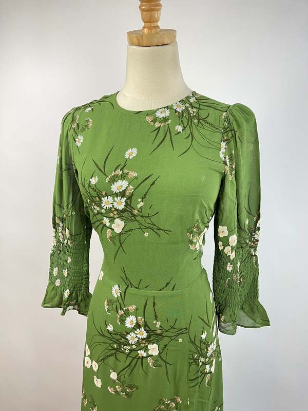 Vintage Reformation Floral Maxi Dress - Green | Garmentory