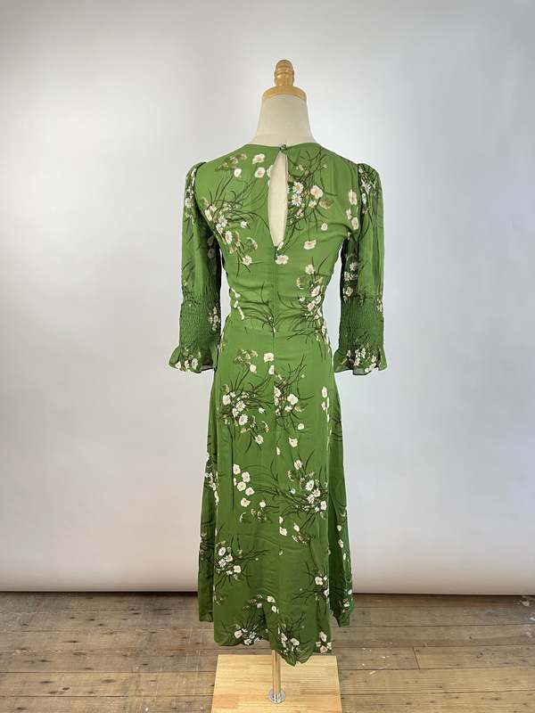 green emerald velvet dress Reformation Women's Ruched Midi Wrap Dress | 1X UK14-16