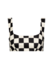 Matthew Bruch Anna Crop Top - Black/White Checkerboard - Thumbnail 2