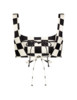 Matthew Bruch Anna Crop Top - Black/White Checkerboard - Thumbnail 3