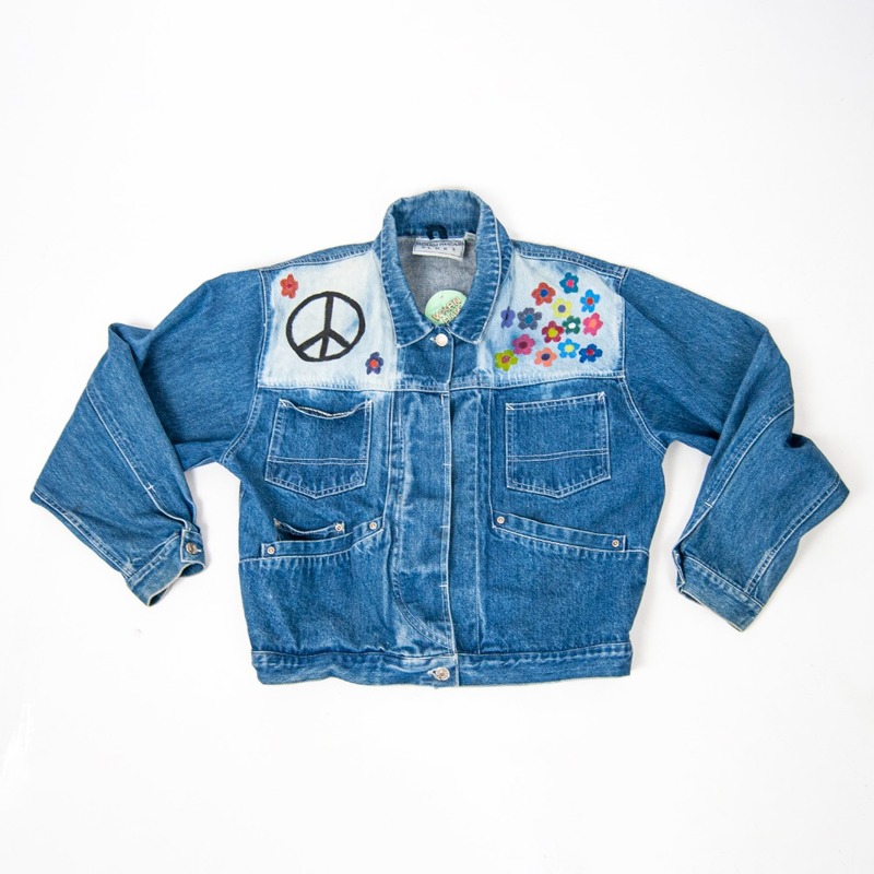 ジャケット・アウター 80s vintage flower denim jeans jacket デニムジャケット gジャン 「FVLMEN」vintage flower print