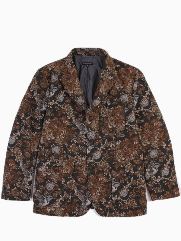 Engineered Garments Baker Hummingbird Jacquard Jacket - Olive