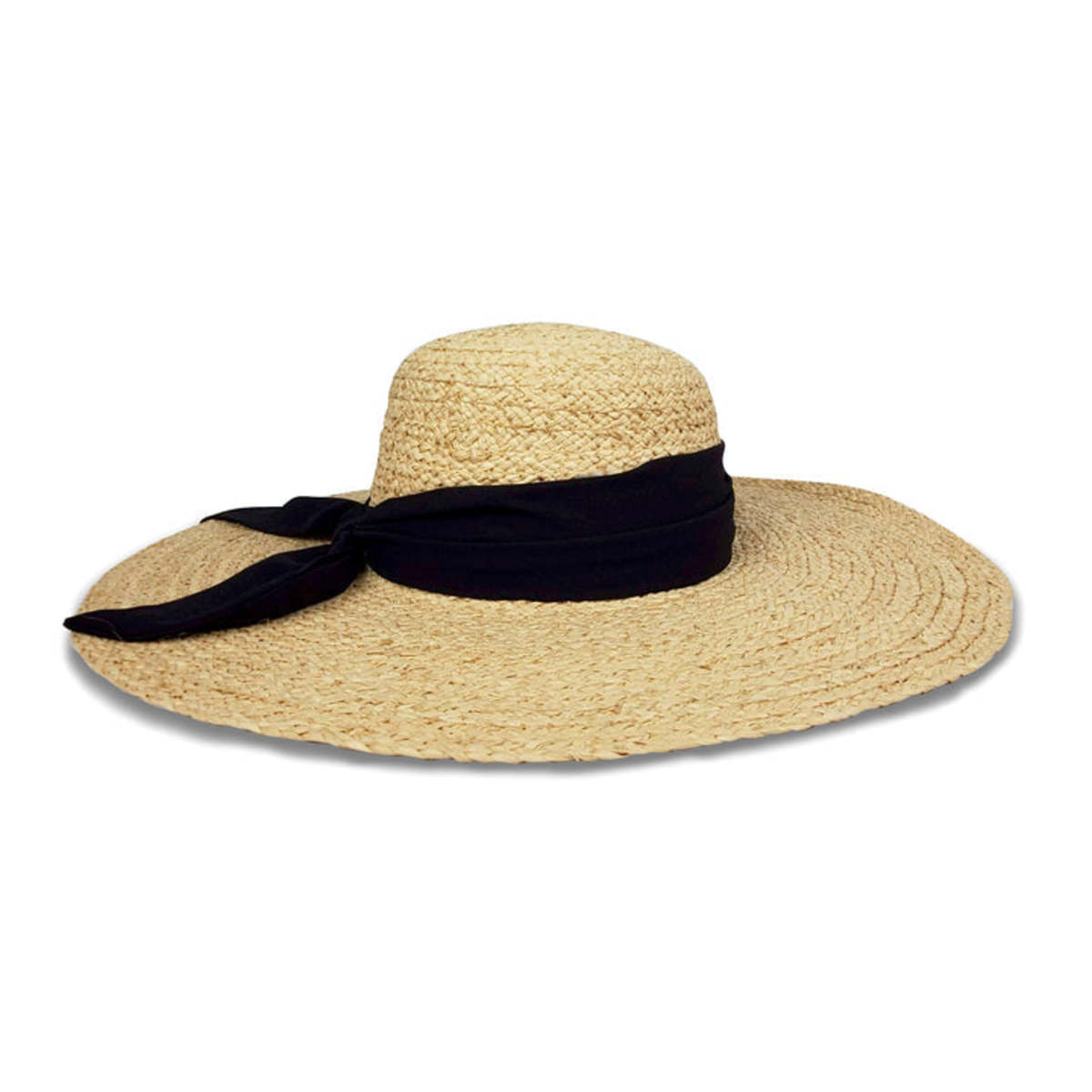 Hat Attack Avalon Sunhat - Natural/Black Scarf | Garmentory display picture 1
