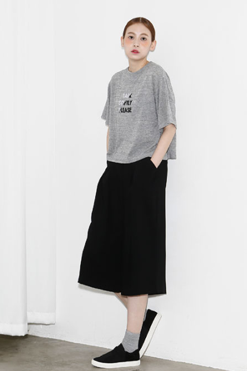 AMONG by ROCKET X LUNCH Talk Softly Top- Grey AMONG by ROCKET X LUNCH Talk Softly Top- Grey