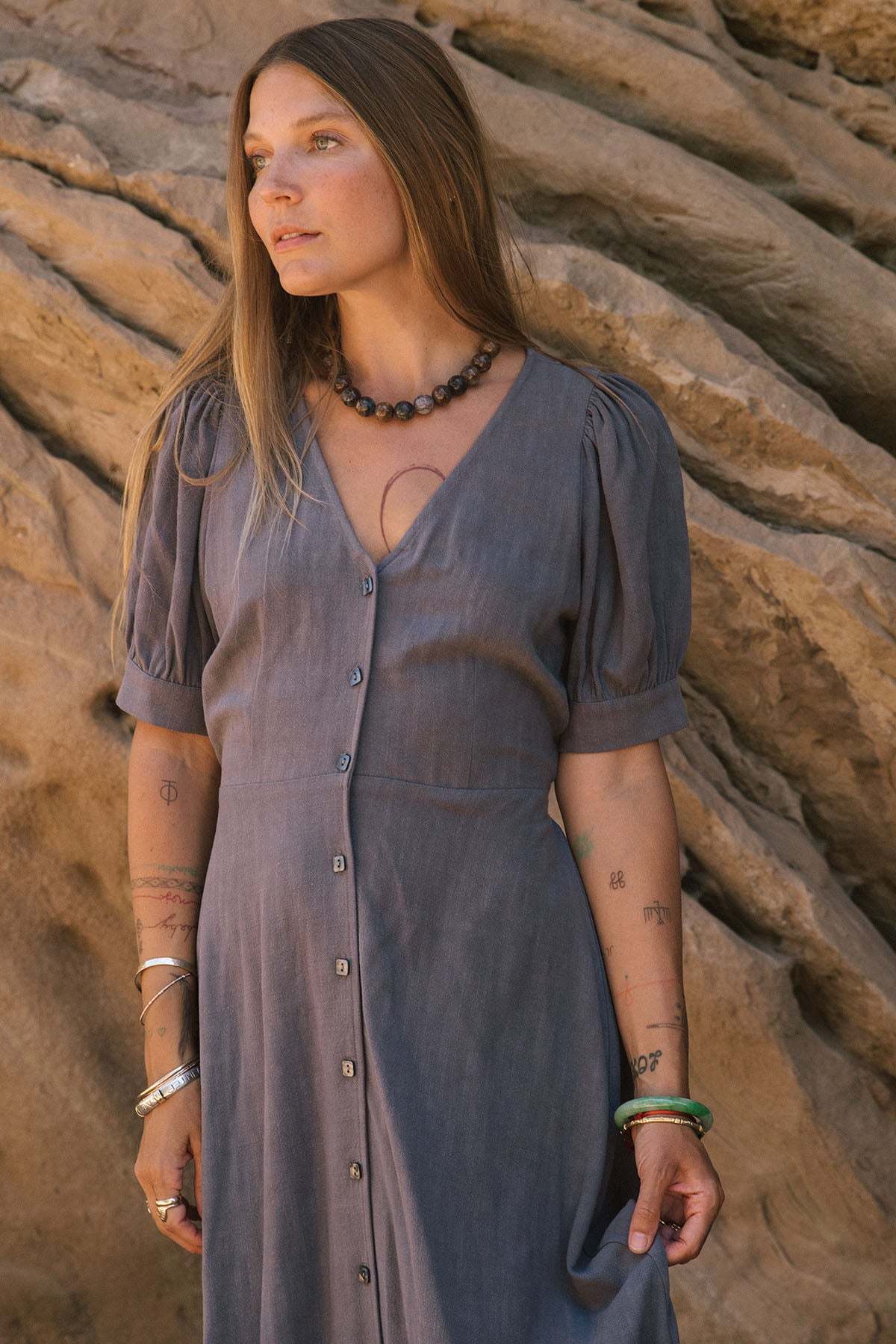Rachel Pally Linen Piper Dress - Smoke Rachel Pally Linen Piper Dress - Smoke