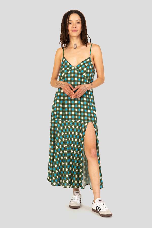 Back Beat Co. Viscose Slip Dress - Plum Multi | Garmentory