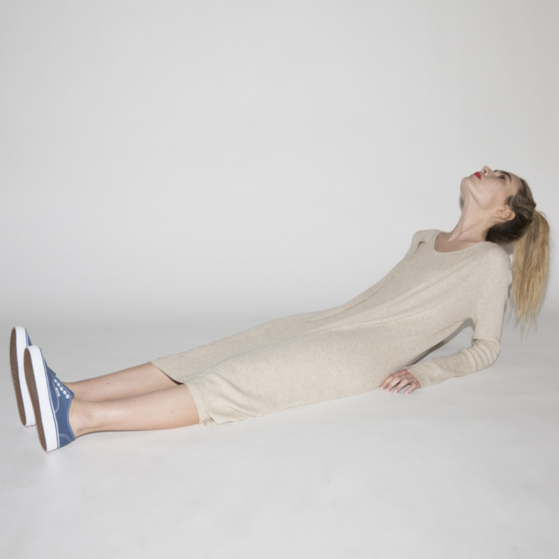 Ali Golden Ribbed Dress