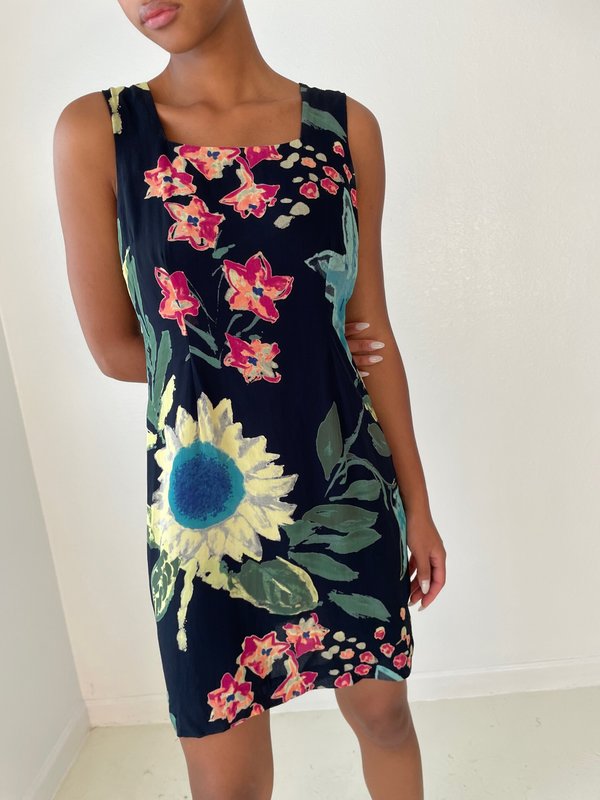 knee length dresses for ladies Sunflower Mini Handmade Dress  Dolly Kaye Shop