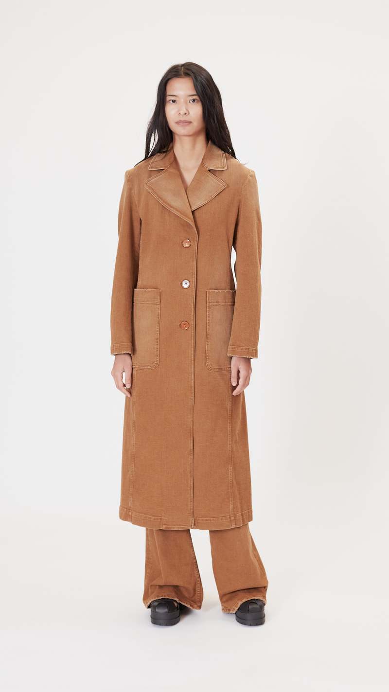【送料&関税込】Maison Margiela Denim Trench Coat Maison Margiela Denim Trench Coat - Rust | Garmentory