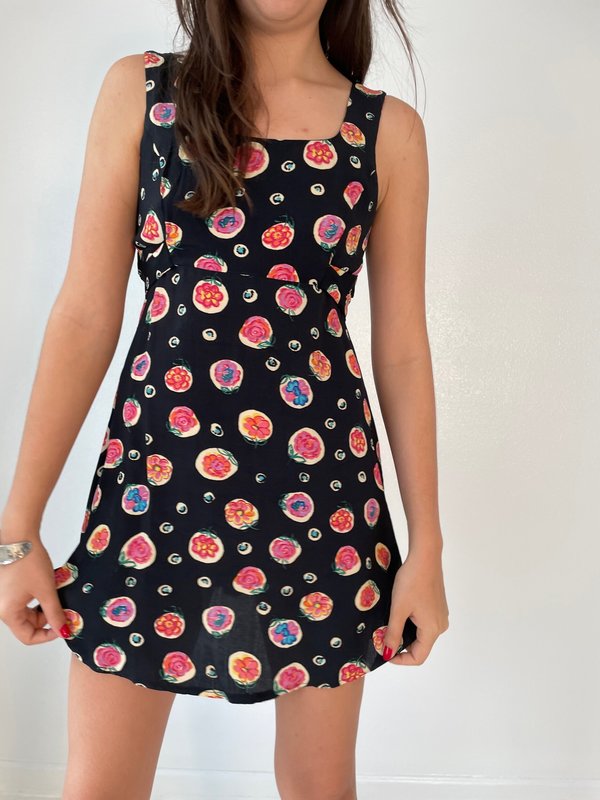 90s Rosette Babydoll Dress | Garmentory