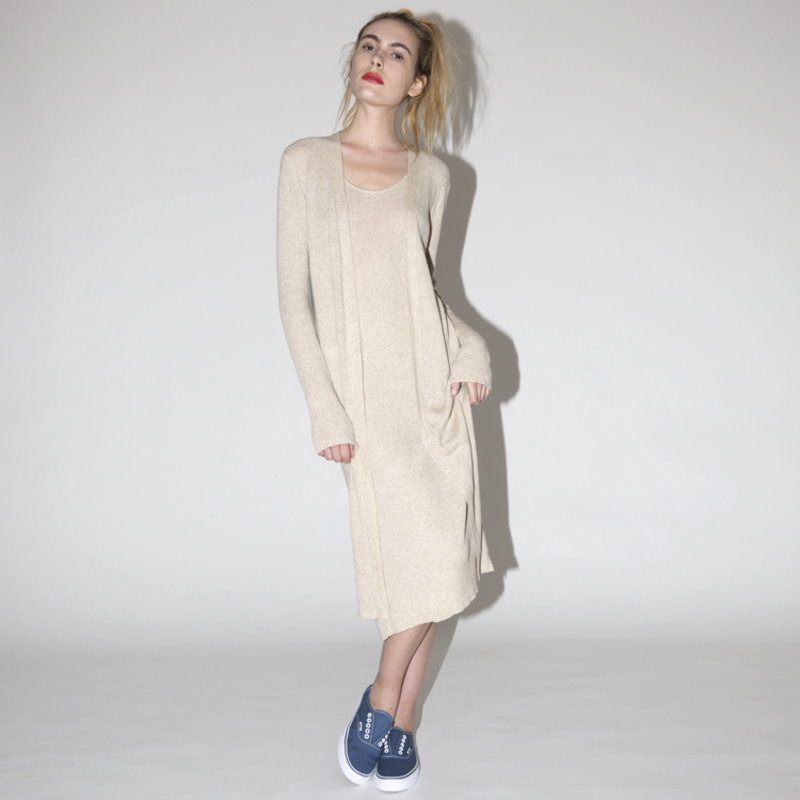 Ali Golden Ribbed Cardigan