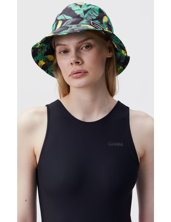 Ganni Bucket Hat - Banana Tree Black 