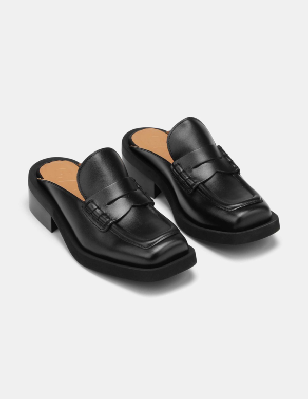 サンダル・ミュール Ganni Mules With Laces In Black 'Oleatex' Black Black Oleatex Lace-Up Mules | GANNI US