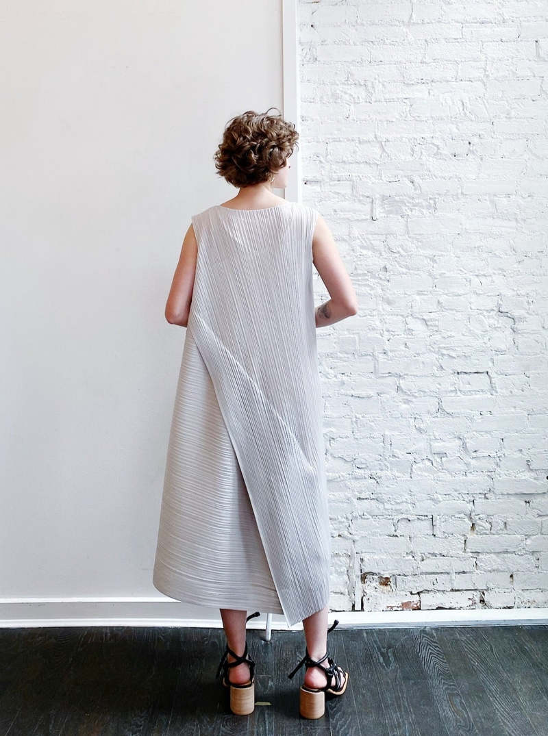Pleats Please by Issey Miyake Diagonal Pleats Dress - Light