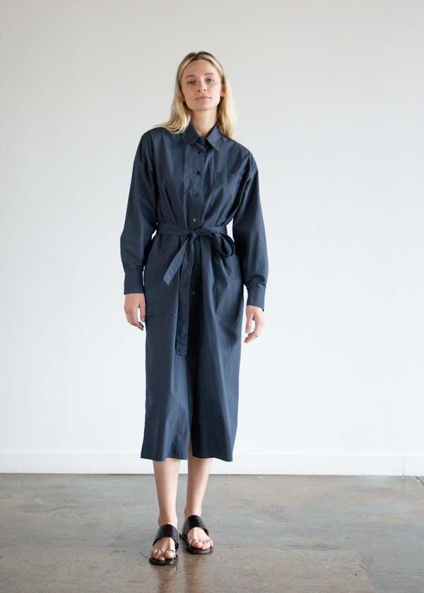 princess polly baby blue dress DRIES VAN NOTEN Belted cotton-poplin shirt dress