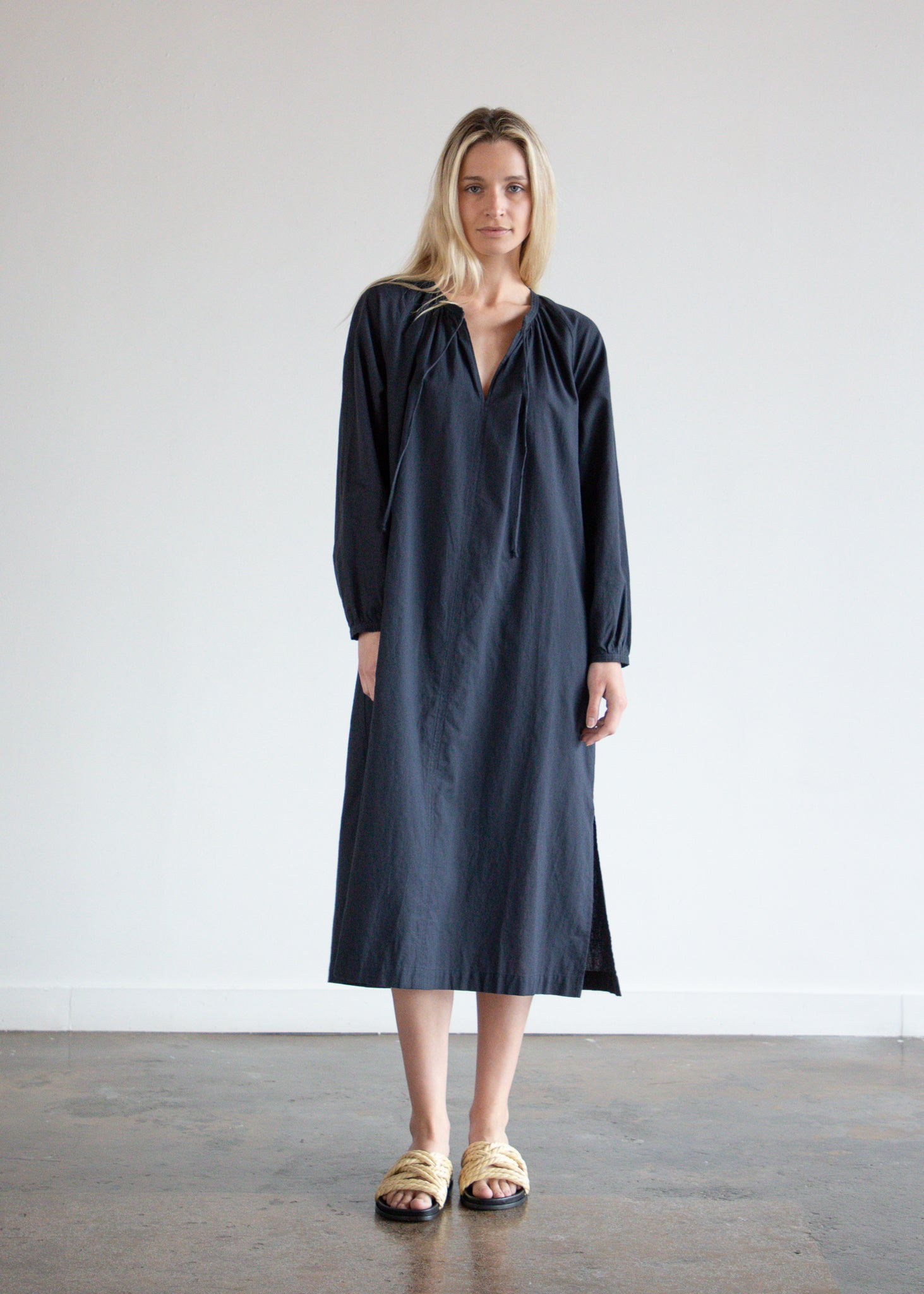 navy blue peasant dress Nesanet Peasant Dress - Zafi Navy, With Palm Print - Size S - Made in Africa