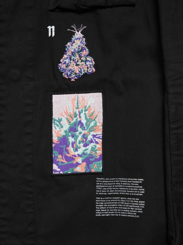Pre-Loved] 11 By Boris Bidjan Saberi M Embroidered Back Cannabis 