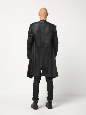 julius 2018s archive snapbotão longcoat Pre-Loved] Julius M SS16 Sefiroth Elongated Lamb Nubuck Coat