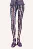 Anna Sui Floral Stripe Tights - Turquoise Multi - Thumbnail 1