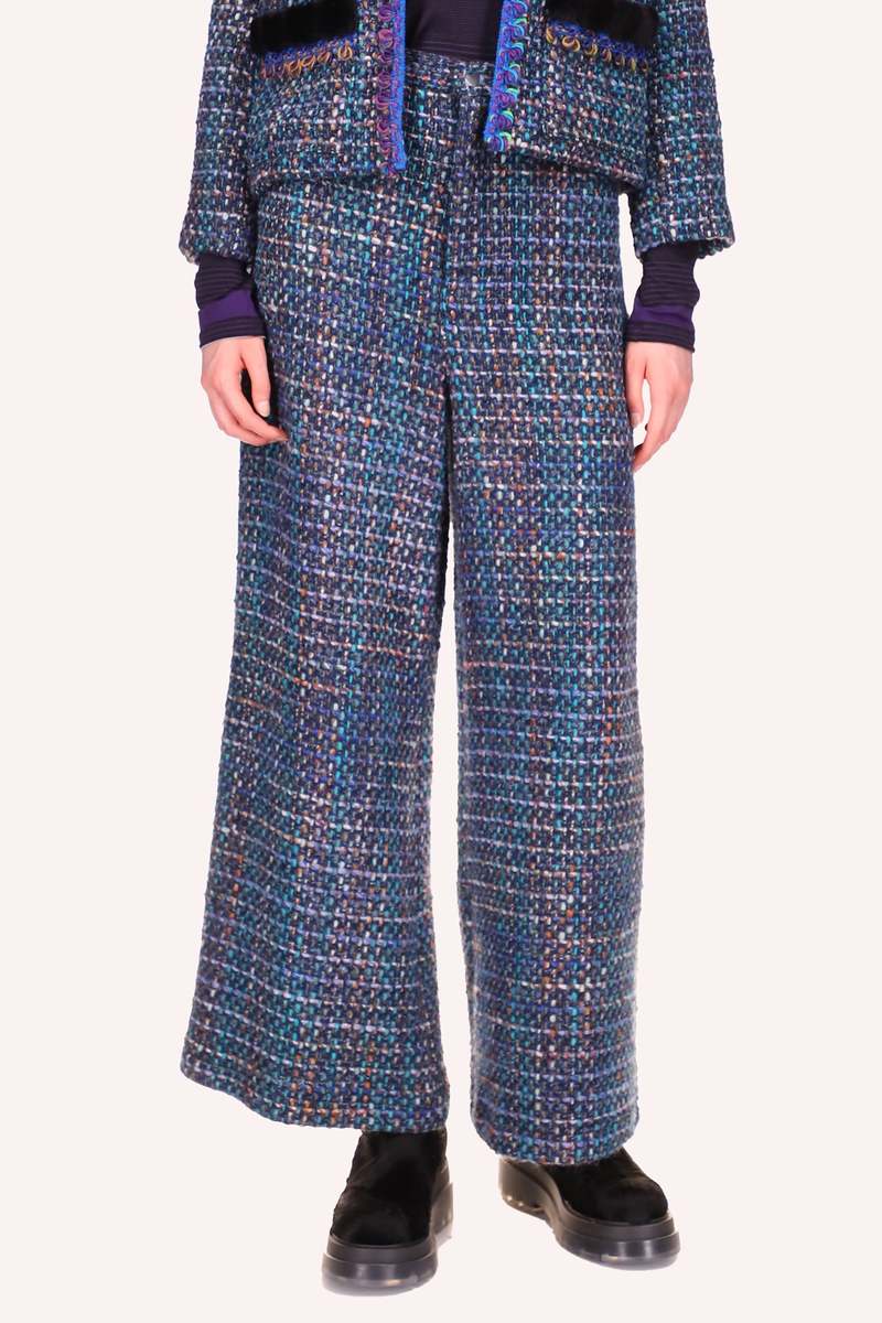 Anna Sui Multi Tweed Pants - Turquoise Multi