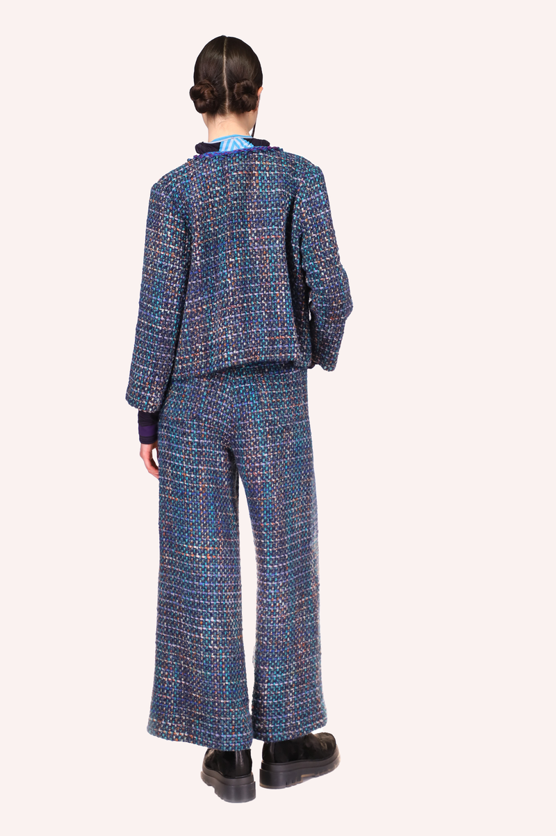 Anna Sui Multi Tweed Pants - Turquoise Multi