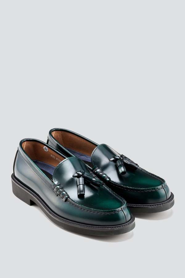 Haruta Leather 907X Tassel Loafer - Green