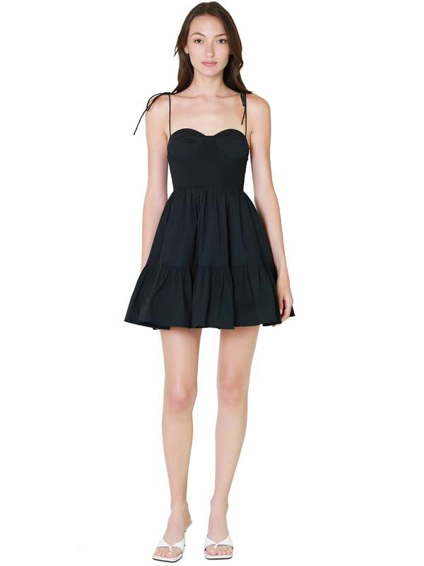 white christmas dresses Elba Black Silk Mini Dress