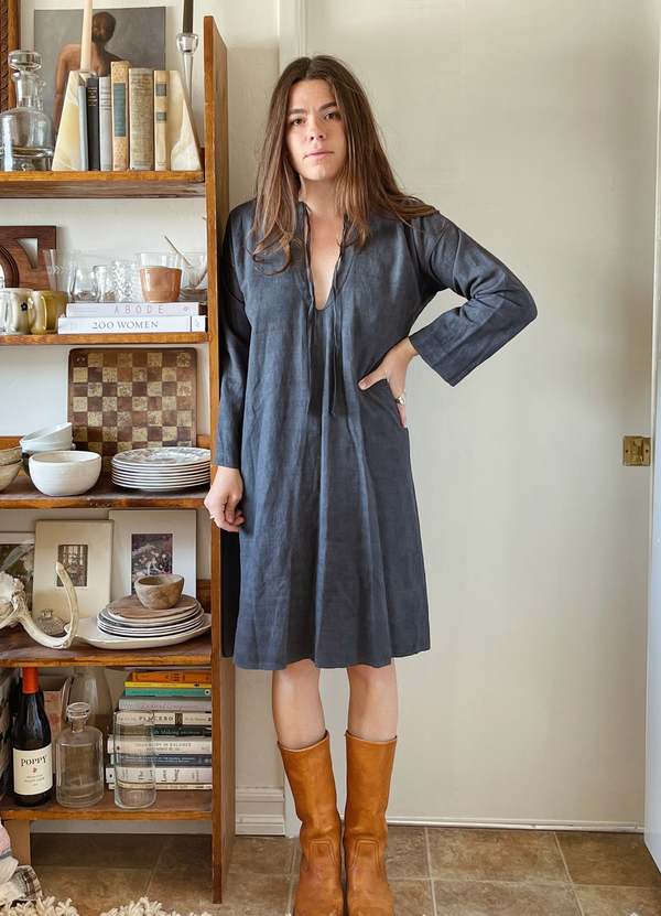 summer dress linen Frank & Eileen DAPHNE Sand, Washed Linen Tan XS