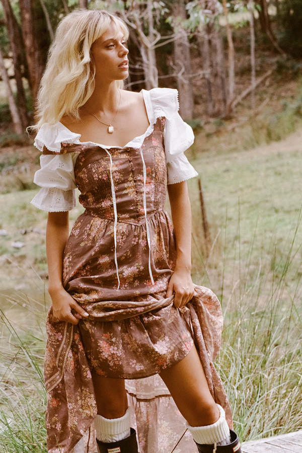 blue dress for baby girl Spell Love In The Afternoon Lace Maxi Dress - Rose Water