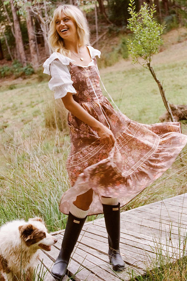 SPELL & THE GYPSY COLLECTIVE Meadowland Linen Sundress - Hazelnut |  Garmentory