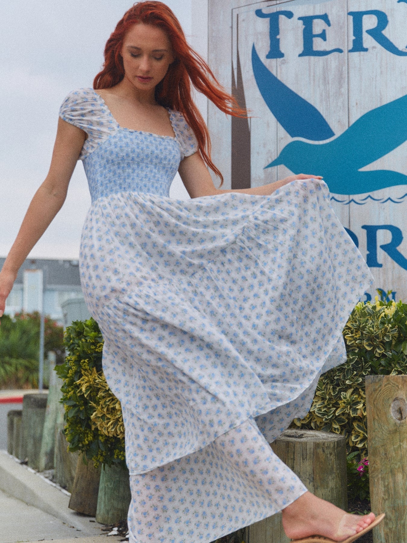 LoveShackFancy Anzie Dress - Powder Blue