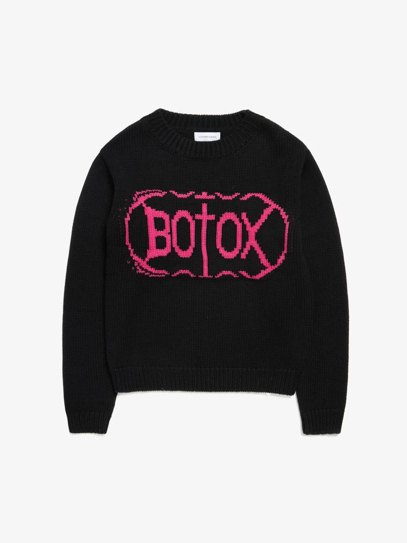 Alexander Digenova Botox Printed Woolen Sweater - Black/Pink