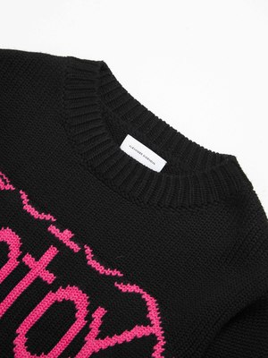 Alexander Digenova Botox Printed Woolen Sweater - Black/Pink