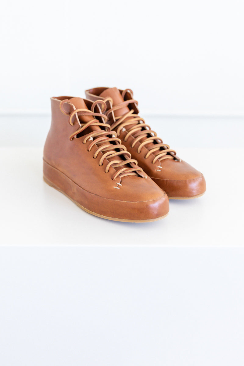 FEIT HAND SEWN HIGH SNEAKERS - TAN | Garmentory display picture 2