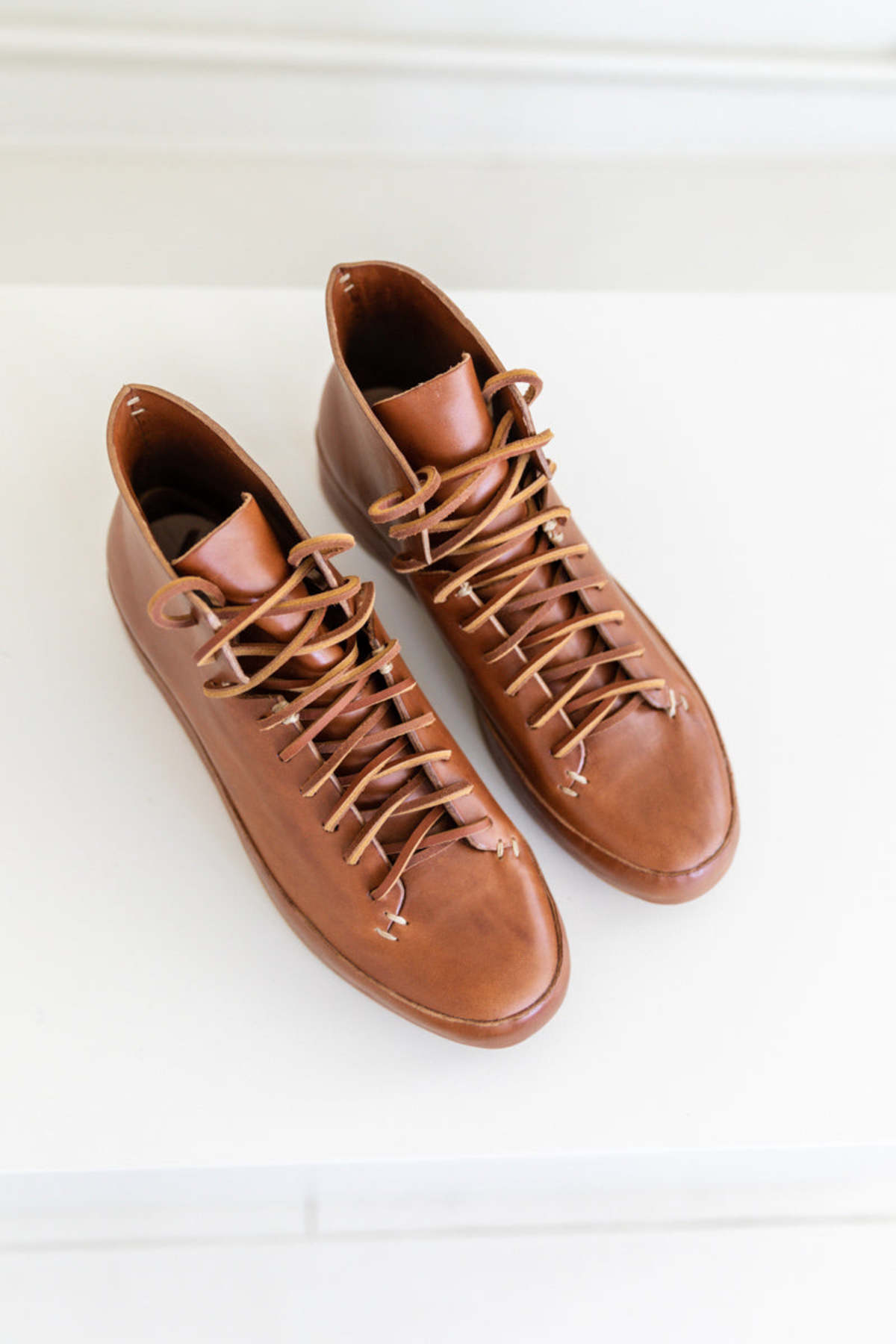 FEIT MENS HAND SEWN HIGH SNEAKERS TAN