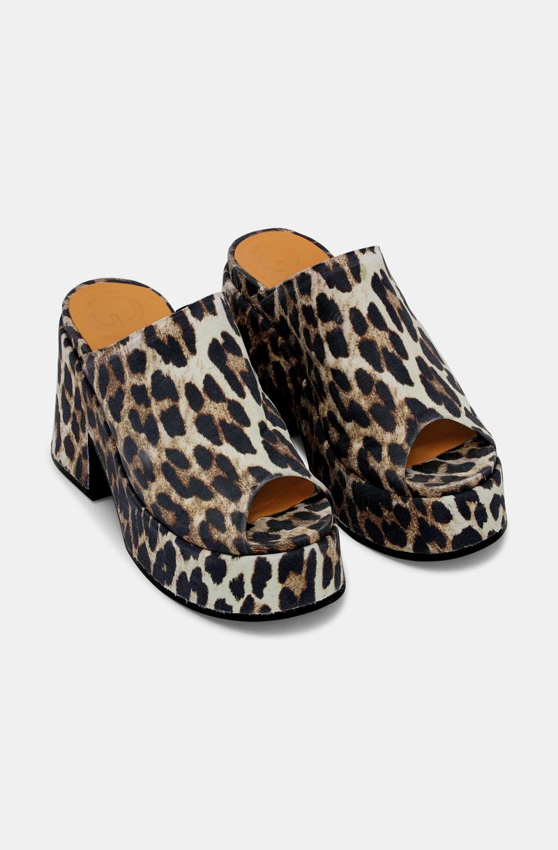 サンダル・ミュール Ganni Yellow Recycled Rubber Retro Mules Yellow Recycled Rubber Retro Mules