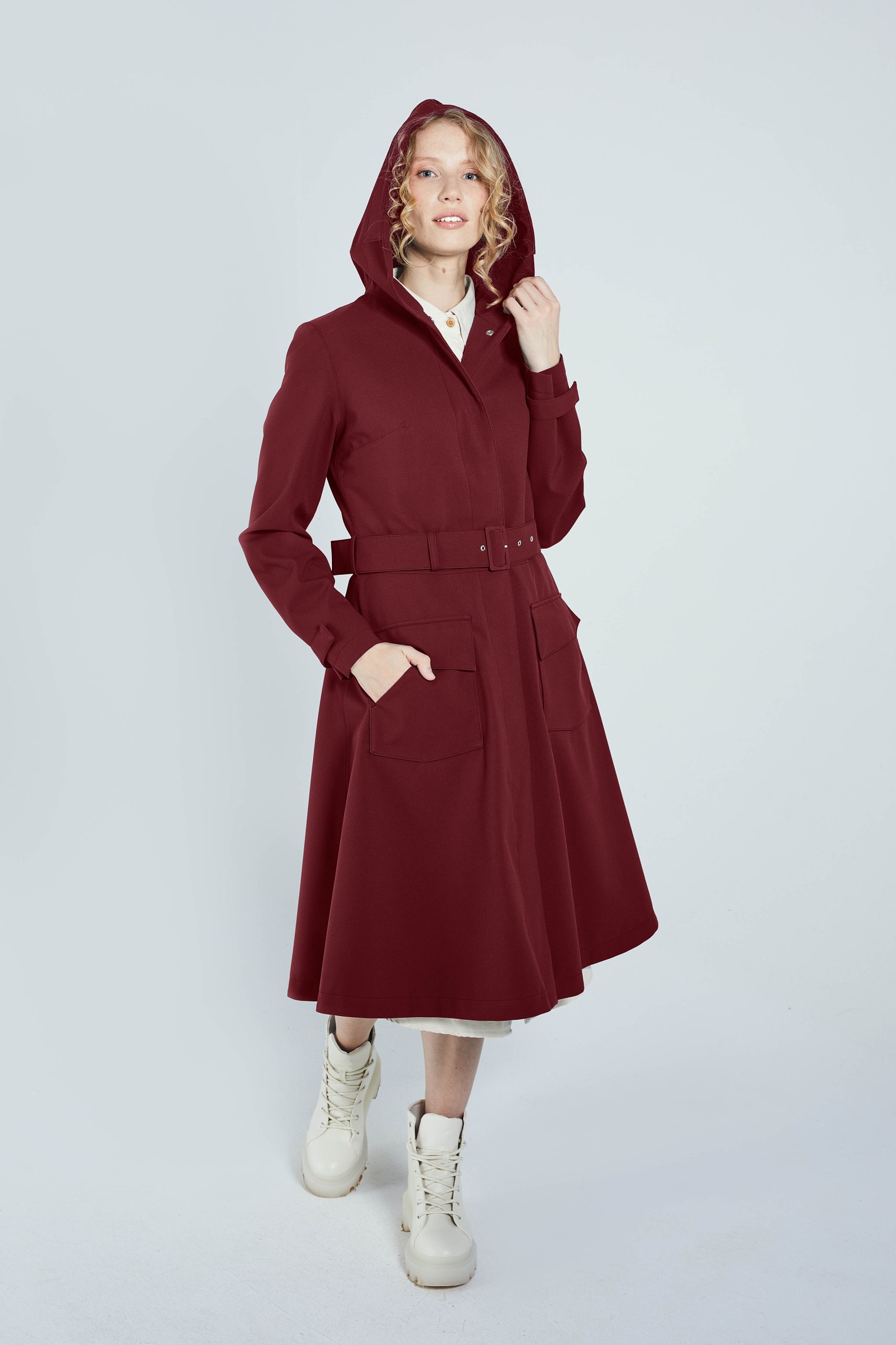 Ducktail Rainwear FLARE RAINCOAT BURGUNDY Garmentory