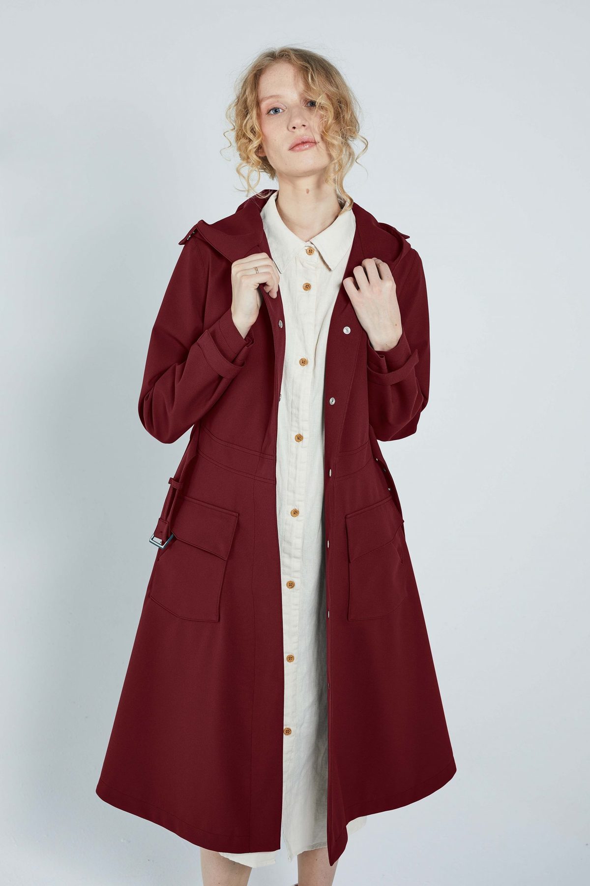 Ducktail Rainwear FLARE RAINCOAT BURGUNDY Garmentory