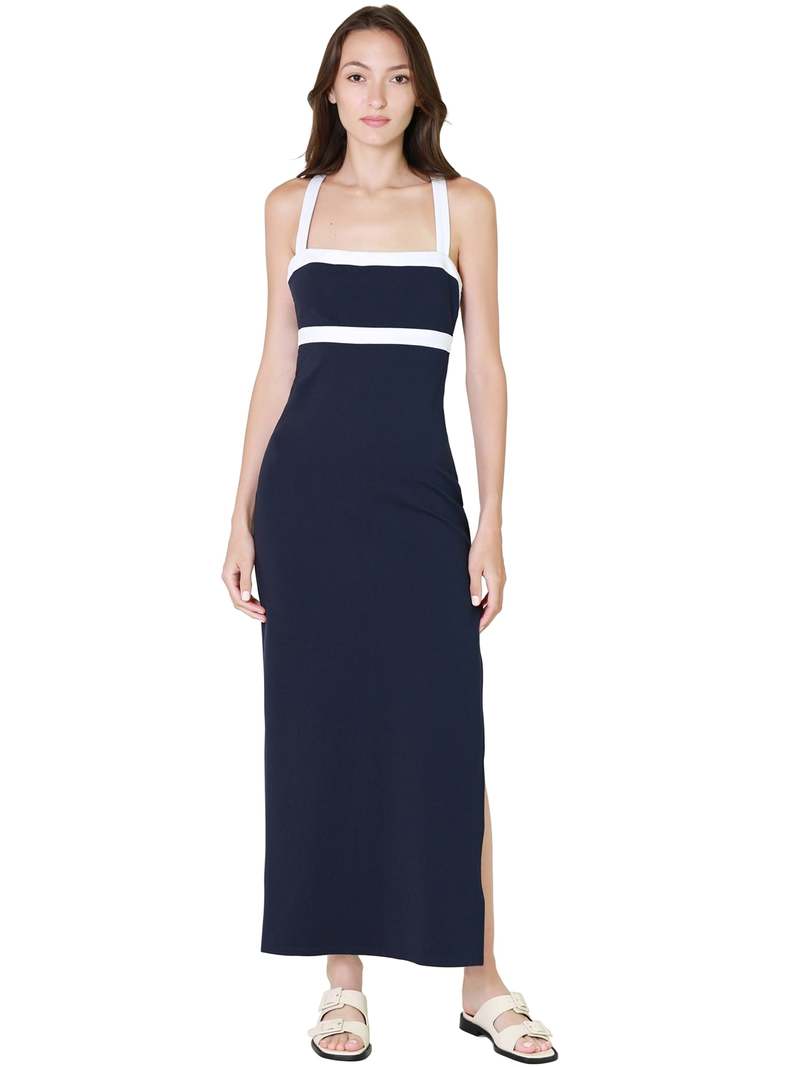 STAUD Augustine Dress - Navy/White | Garmentory STAUD Augustine Dress - Navy/White | Garmentory