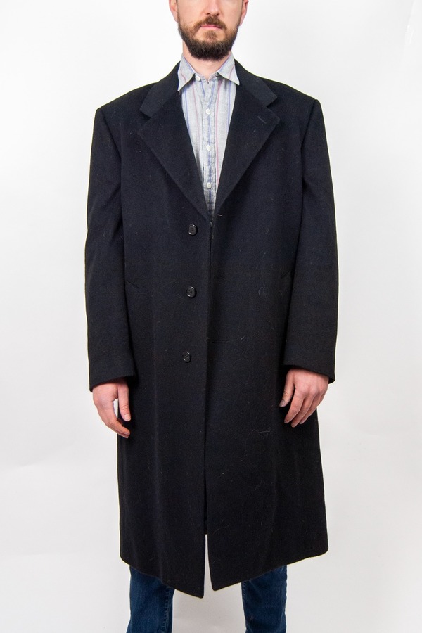 ジャケット・アウター 90s HILTON wool/cashmere long coat 90s black wool and cashmere long coat / | Garmentory