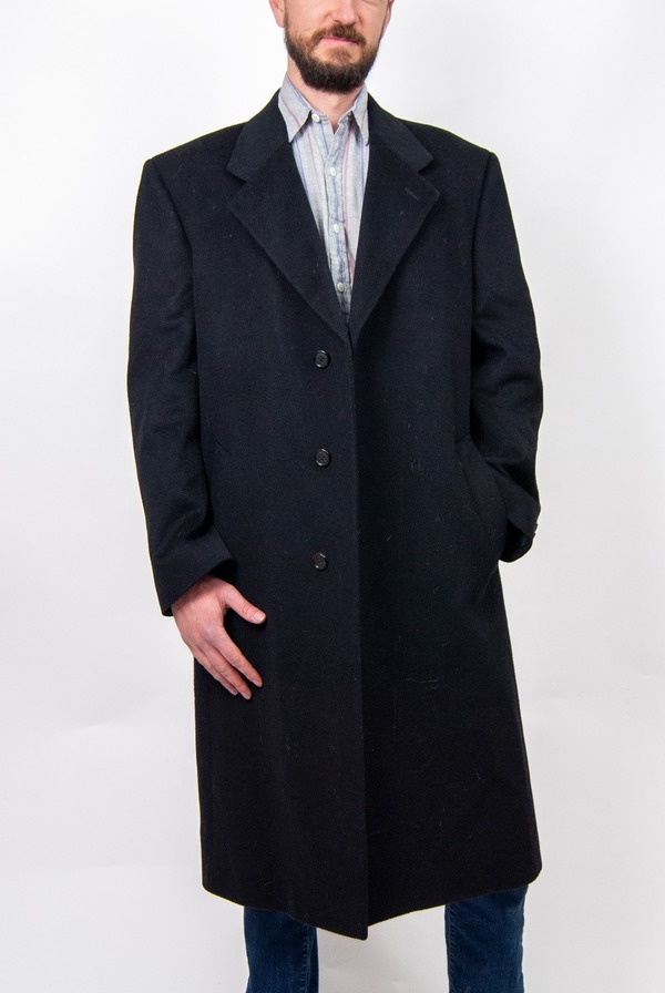 ジャケット・アウター 90s HILTON wool/cashmere long coat 90s black wool and cashmere long coat / | Garmentory