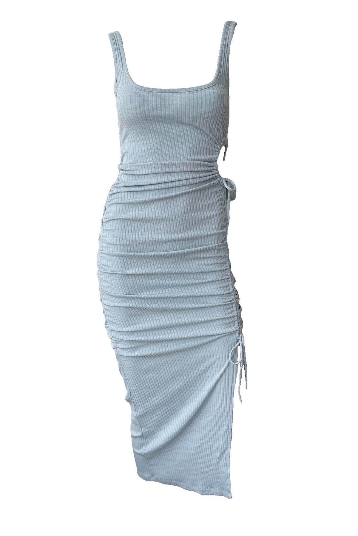 knee length dresses for ladies Simkhai Kenlie Mixed Media Bubble Midi Dress, Blue, Women's, Medium, Cocktail & Party Wedding Guest Dresses Midi Dresses