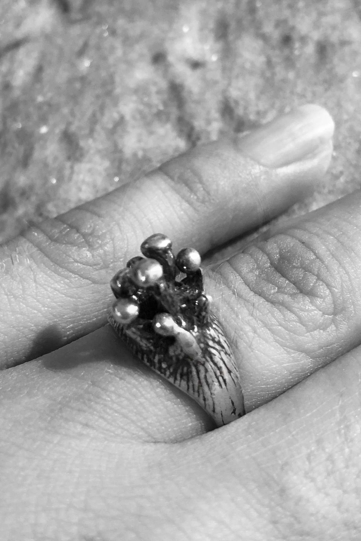 Mushroom Ring Sterling Silver Garmentory