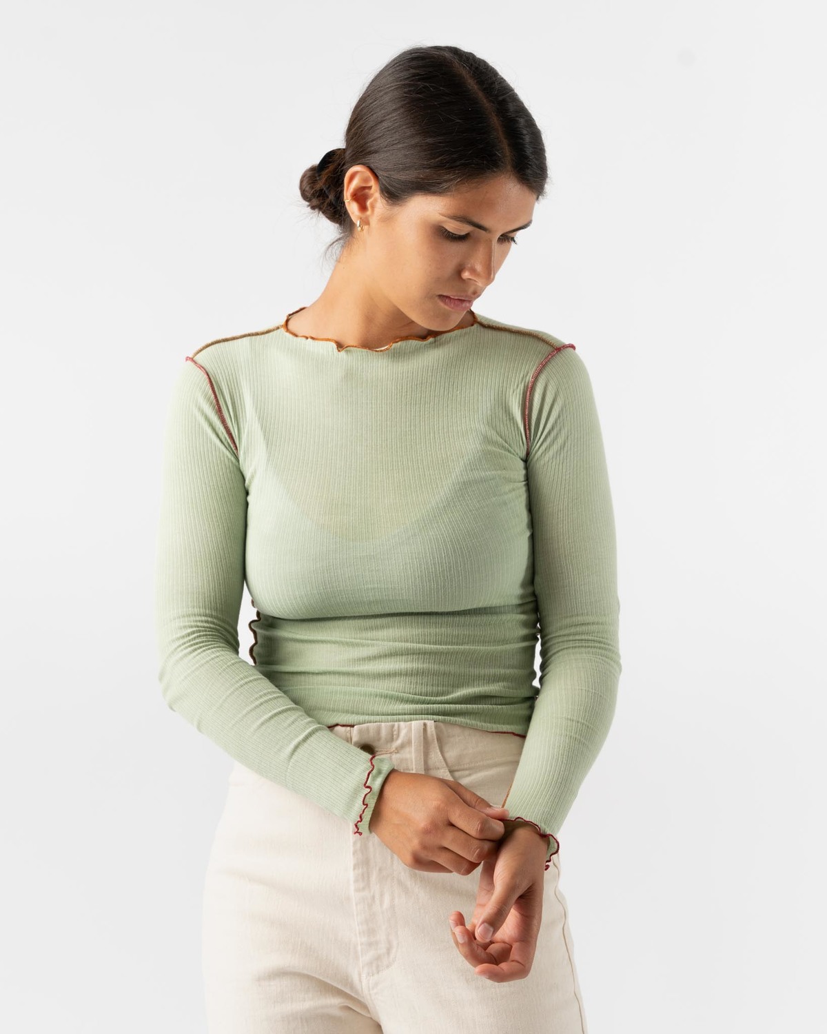 トップス Baserange Vein Long Sleeve - Mom Sand L Baserange Vein Long Sleeve - Mom Sand L
