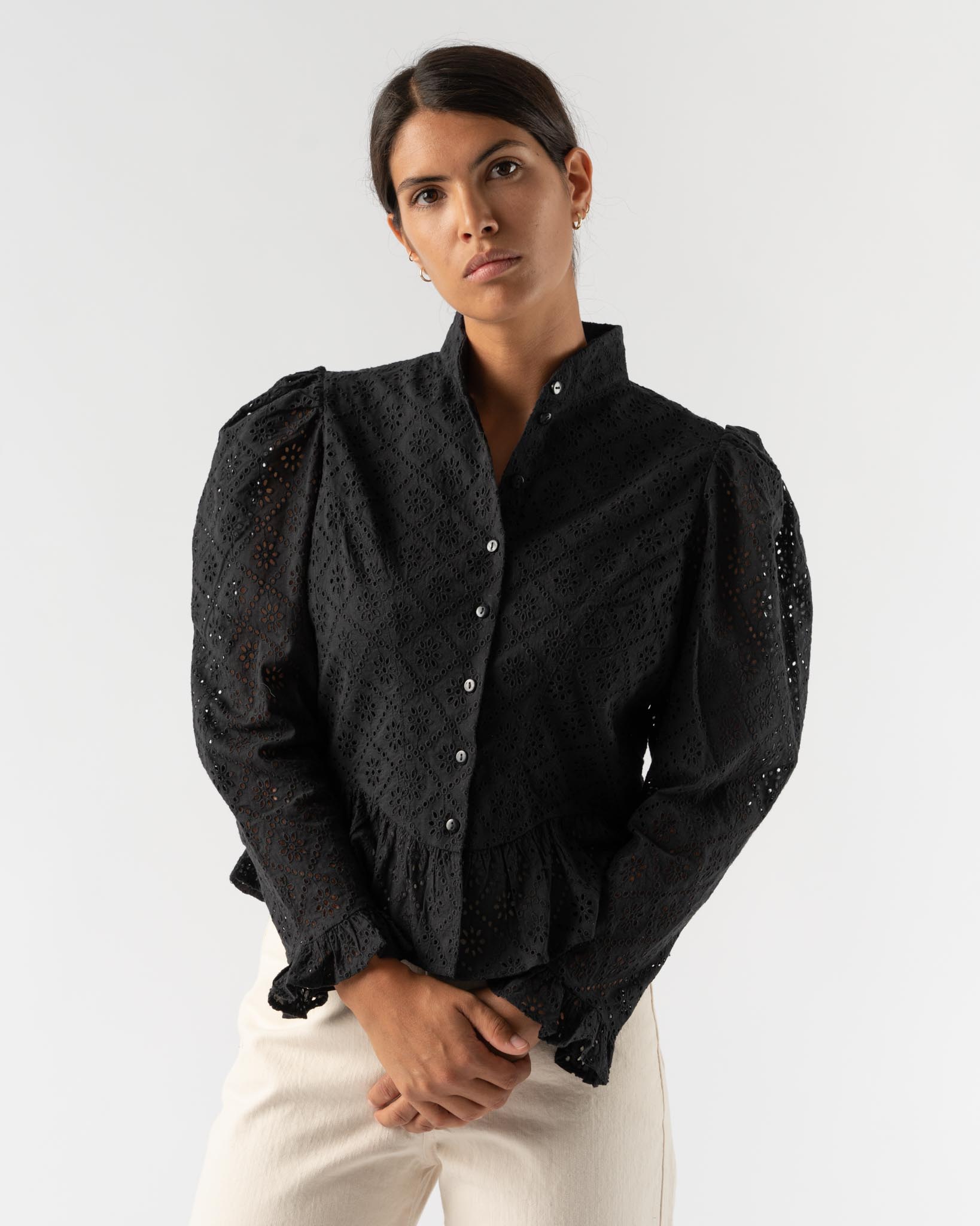 Batsheva Grace Blouse Black Broderie Anglaise Garmentory